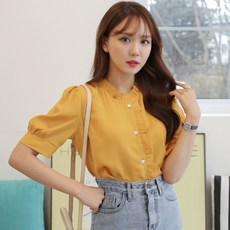 빼빼 프릴디테일 셔링 블라우스