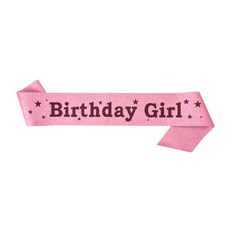 생일 주인공 어깨띠, Birthday Girl(핑크), 1개