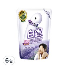 白鴿 防蟎衣物柔軟精 補充包, 薰衣草清香, 1800g x 6包, 1.8kg