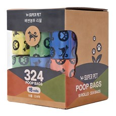 SUPERPETDogI Pet 環保撿便袋 324入, 隨機出貨, 1盒