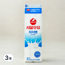 서울우유 저지방 우유, 1L, 3개 1000ml, 6개