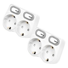 SEGYE Enter 節能 LED L 形多接頭 2 插腳, 9.1cm, 白色, 2條