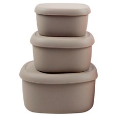 SiliPot 鉑金矽膠冰溫嚐鮮盒組, L/M/S 3入, 灰褐色, 1組