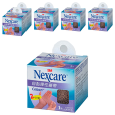 3M Nexcare 自黏彈性繃帶, 不織布人造纖維製成 表層特殊處理 遇濕不易脫落 適用於傷口包紮 固定敷料, 2吋, 1捲, 6盒