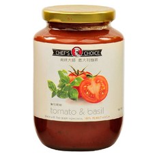 CHEF'S CHOICE 美味大師 義大利麵醬 蕃茄羅勒，新鮮原料，極緻美味，470g, 1罐
