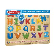 Melissa&Doug 瑪莉莎 聲音拼圖 英文字母學習, 1組, 26