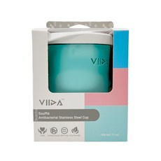 VIIDA Souffle 抗菌不鏽鋼杯, 330ml, 安全抗菌, 不含BPA, 環保, 湖水綠, 1個