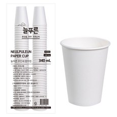 neulpuleun 무인쇄 종이컵 340ml, 1개, 100개입
