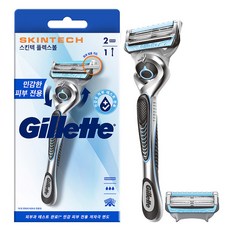 질레트 스킨텍 면도기 민감피부전용 + 여분날, 1세트