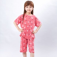 Kids Line 女童印花短袖T恤+短褲居家套裝