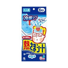 小林製藥 小林退熱貼 成人用, 添加涼感顆粒 緊緊貼住 立即冷卻 6枚入, 6個, 1盒