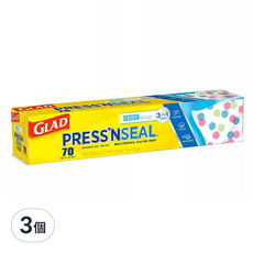 GLAD 佳能 神奇密實保鮮膜 70sf,21m,3入組,30cm-按壓密封，延長保鮮, 3個