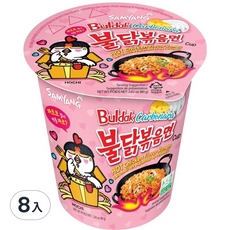 三養火辣雞肉風味鐵板炒麵(奶油白醬風味)杯裝80g,8入