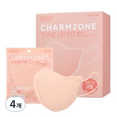 참존 톤업핏 마스크 대형, 25개입, 4개, RomanceupCoral