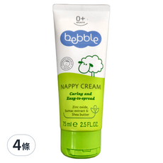 Bebble 貝朵 親膚屁屁膏, 75ml, 氧化鋅搭配親膚性高的蓖麻籽油與大豆油, 不含酒精和人工色素, 4條