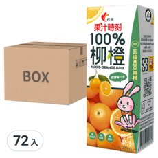 光泉 果汁時刻100%柳橙綜合果汁, 7 fl. oz. (200mL), 24入, 無加糖, 無色素, 無香料, 72入