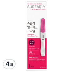 슈얼리 얼리체크 프라임 임신 진단 테스트기, 1개입, 4개