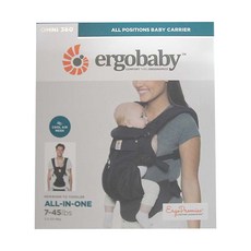 ergobaby OMNI 全階段四式360透氣款 嬰兒背帶, 適用於0-48個月寶寶, 承重7-45磅(3.2-20.4公斤), 黑瑪瑙, 均碼, 1個