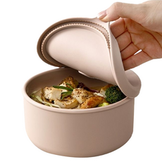 FaSoLa 食品用鉑金矽膠可微波分隔便當盒組, 250ml, 粉色, 1個