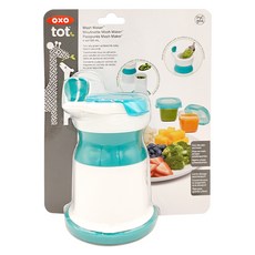 OXO tot 好滋味研磨器-靚藍綠, 輕巧好攜帶, 不鏽鋼研磨盤, 抗菌耐用易清潔, 1個