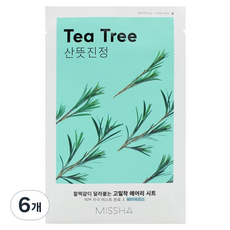미샤 에어리 밀착 시트마스크 티트리, 1개입, 6개