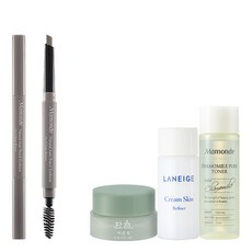 마몽드 내추럴 아이브로우 오토펜슬 0.3g + 아모레퍼시픽 기초케어 3종, 4호 그레이브라운, 1세트