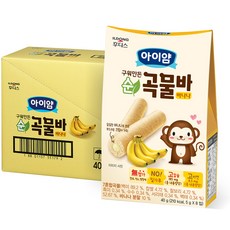 일동후디스 아이얌 구워만든 순곡물바, 바나나맛, 6개