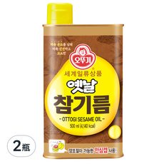 OTTOGI 不倒翁 Yetnal 古早味芝麻油 500ml，100%純芝麻油，按壓式設計, 2瓶
