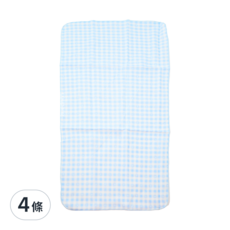 PUKU 藍色企鵝 典雅紗布澡巾 2入, 100%純棉紗布, 30x60cm, 水色, 4條
