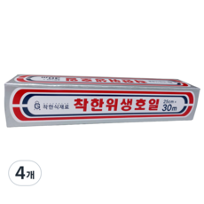 착한식재료 착한 위생호일 25cm x 30m, 4개