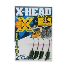 C'ultiva JH 86 X HEAD 彈頭型汲鉤頭 流彈丸 Jighead 子彈型 鉛頭鉤 汲頭鉤 根魚 根釣 歐娜, 2.5g, 4個, 1組