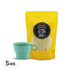 미나래 셀프 왁싱 제모 얼굴 인중 겨털 홀릭 380g + 전용 용기, 5세트