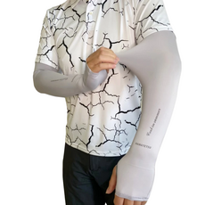 NAMATETSU 生鐵 男款 手掌款袖套, 涼感防曬 UPF50+ 紫外線対策99%, 灰色, 1雙