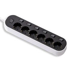 엘리펀탭 안심 자동소화 개별 멀티탭 6구, 3m, 블랙, 1개 3m, 1개