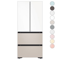 [색상선택형] 삼성전자 비스포크 김치플러스 키친핏 4도어 냉장고 420L 방문설치, RQ42C94J3AP, 새틴 베이지