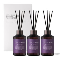 에이센트 실속형 디퓨저 + 우드스틱 5p, 퍼플로즈, 200ml, 3개