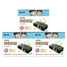 베베쿡 처음 먹는 어린이 김 순수, 건강한 맛, 15g, 3개