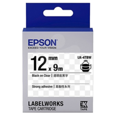 EPSON 愛普生 台灣公司貨 Transparent 標籤帶 LK-4TBW C53S654411 12mm, 9m, 透明底 + 黑字