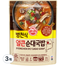 오뚜기 병천식 얼큰 순대국밥, 3개, 500g