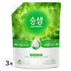 Soonsaem 小蘇打芬多精補充包洗衣精, 1.6L, 3個