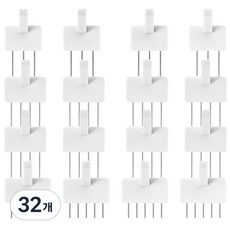프리젠트 원터치 행거 벽지핀 네모, PURE WHITE, 32개