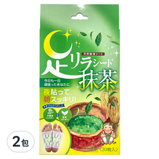 Ashirira 樹之惠 樹液足貼 抹茶, 30枚入, 舒緩足部疲勞, 30個裝, 2包