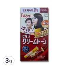 비겐 크림톤 염모제, 4G 자연 밤색, 3개