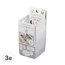 inomata日製拼接式內衣褲襪子小物分隔收納盒，3入組, 3組, 透明, M款 寬7.4x深7.4x高8cm