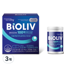 한국야쿠르트 에치와이 바이오리브 100억 유산균, 3개, 3.6g, 30정