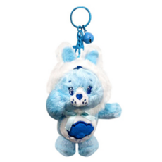 Care Bears 療癒立體造型絨毛公仔鑰匙圈掛飾, 17cm, 兔耳藍, 1個