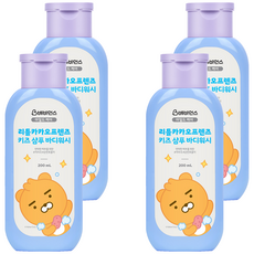 LG 生活健康 孩童用Kakao Friends聯名2合1洗髮沐浴乳 萊恩款, 200ml, 4瓶
