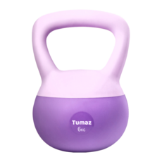 Tumaz 月熊 軟式壺鈴, 6KG, 藍莓紫, 環保軟材質, 保護地板適合居家使用, 1個