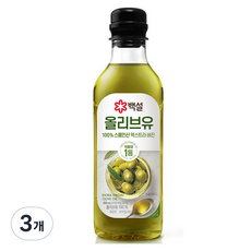 백설 압착 올리브유, 500ml, 3개