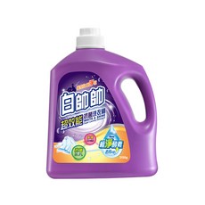 白帥帥 超效能抗菌洗衣精，含無患子與蛋白質分解酵素，抑制細菌並中和分解臭味，不刺激保護衣物纖維, 3.15kg, 1桶